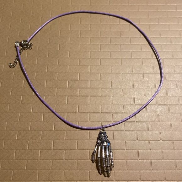 Creepy, Oversized Skeleton Hand Pendant, w/ Black Wax Cord Necklace - Picture 16 of 16